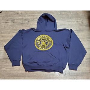 Vintage 90s US Navy Hoodie Sweatshirt Mens Medium M